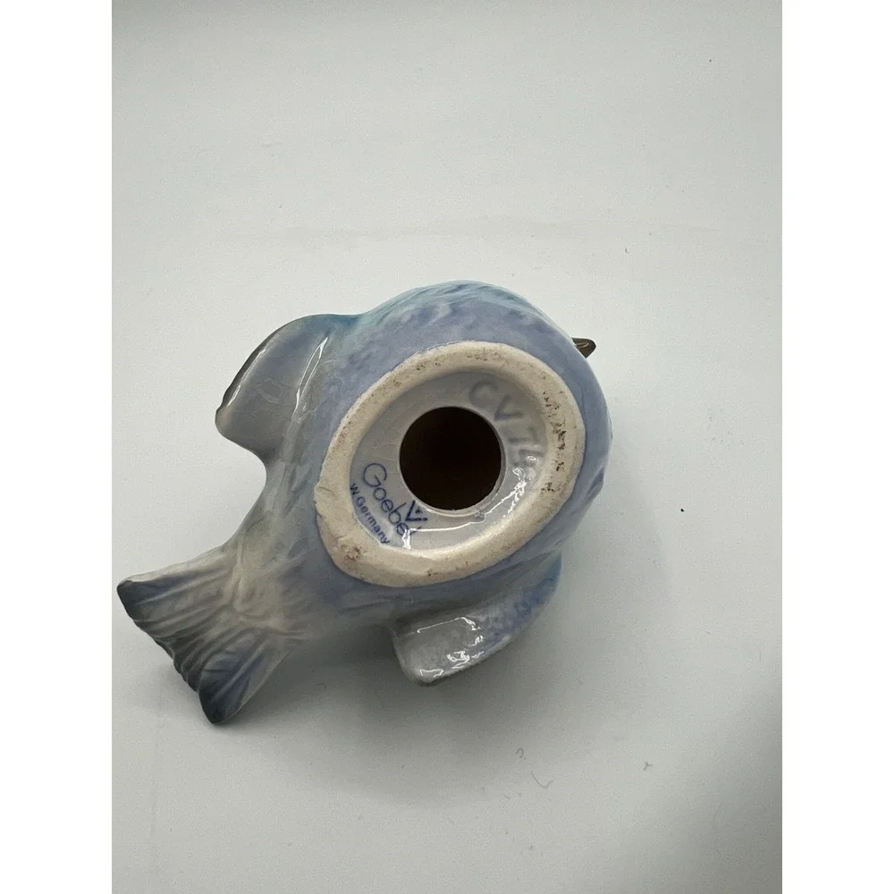 Goebel W Germany Porcelain Bird Figurines Pair Bluebird & Chickadee CV72 CV74